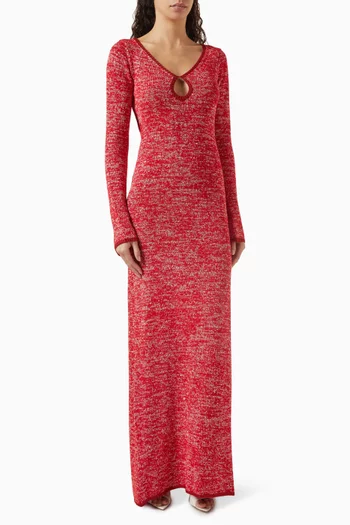 Fiona Keyhole Maxi Dress in Sequin-knit