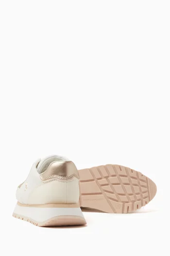 Low-top Platform Sneakers in Faux Leather