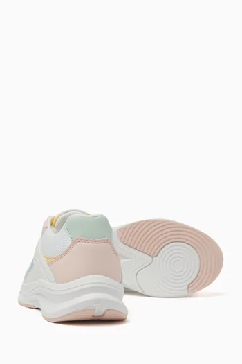 Chunky Sneakers in Faux Leather & Mesh