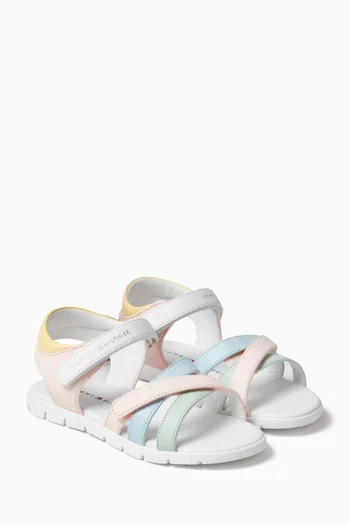 Strappy Sandals in Faux Leather