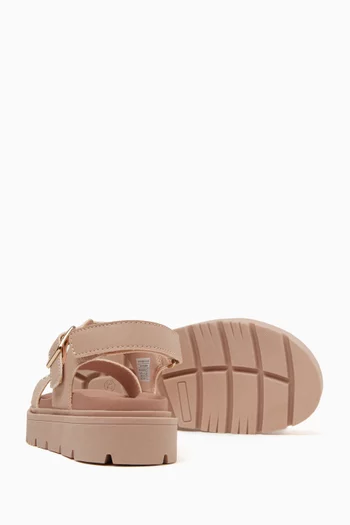 Logo-plaque Platform Sandals in Faux Leather
