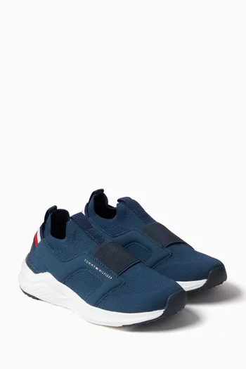 Low-top Sneakers in Mesh & Faux Leather