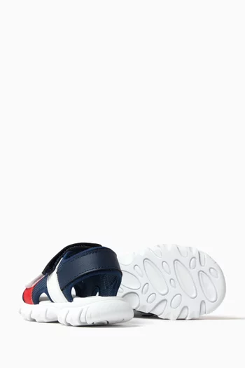 Logo-print Sandals in Mesh & Faux Leather