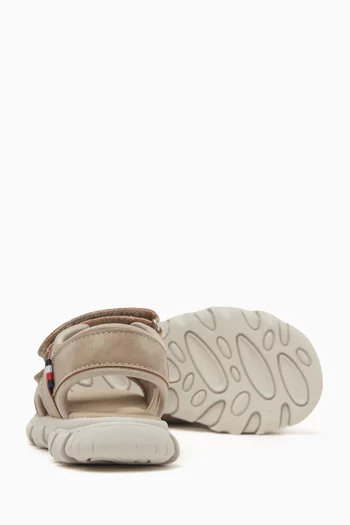 Logo-print Sandals in Mesh & Faux Leather