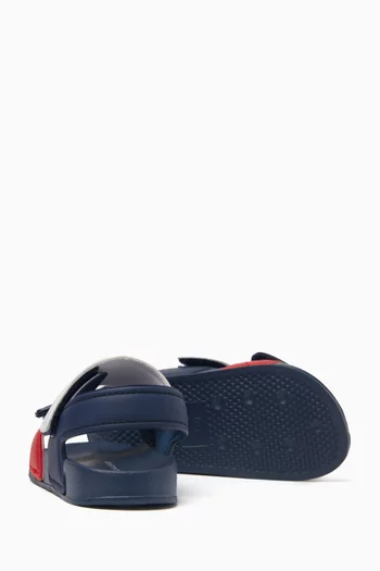 Logo-print Sandals in Faux Leather