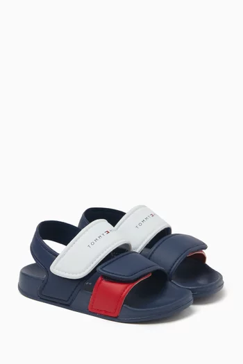 Logo-print Sandals in Faux Leather