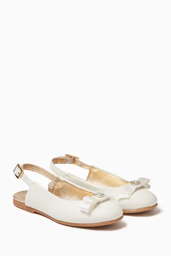 Bow Ballet Flats in Leather