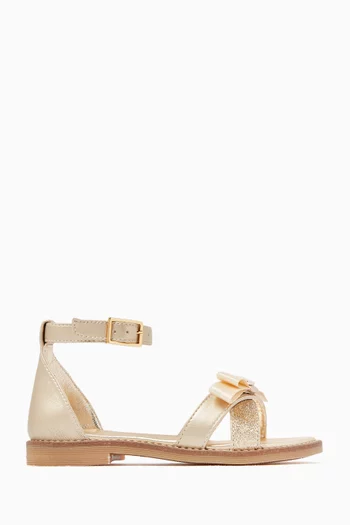Bow Sandals in Faux Leather