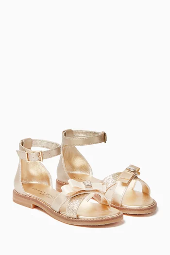 Bow Sandals in Faux Leather