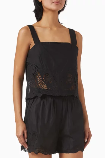Clem Lace Tank Top in Cotton
