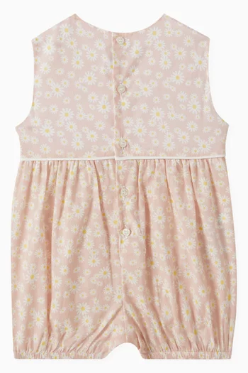 Daisy-print Romper in Cotton