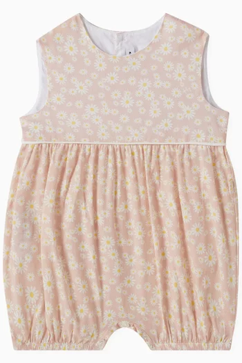 Daisy-print Romper in Cotton