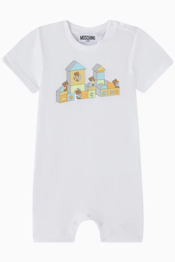 Teddy Logo Romper in Cotton