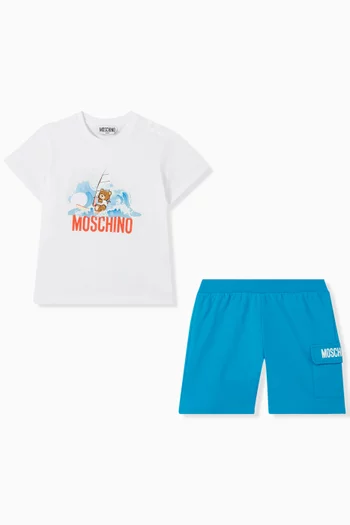 Sailing Teddy T-shirt & Shorts Set in Cotton