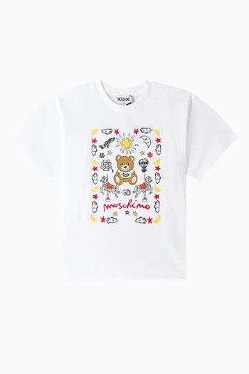 Teddy Print T-shirt in Cotton