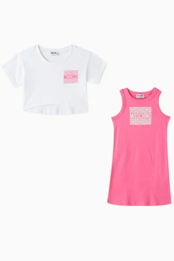 Logo 2-in-1  T-shirt Dress in Cotton Jersey