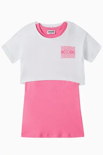 Logo 2-in-1  T-shirt Dress in Cotton Jersey