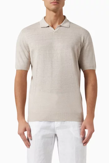 Collar Polo Sweater in Linen