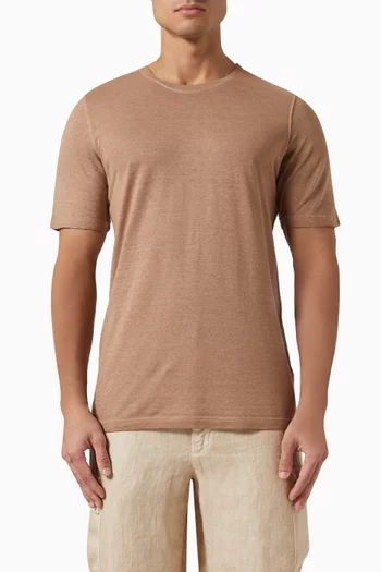 Crew Neck T-shirt in Linen