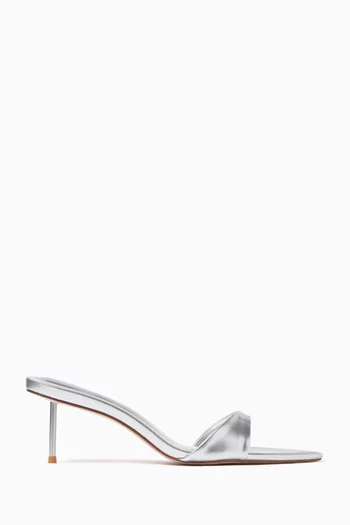 Marseille 55 Mule Sandals in Faux Metallic Leather