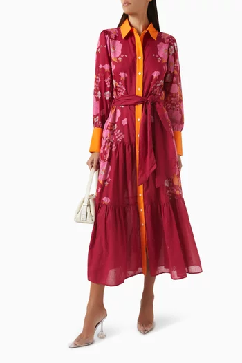 Hera Drop Waist Maxi Dress in Cotton