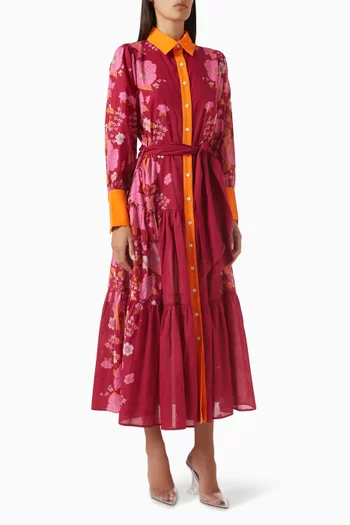 Hera Drop Waist Maxi Dress in Cotton