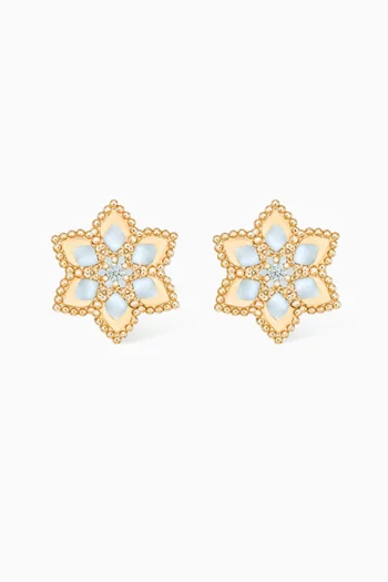Stella D'Oro Diamond & Mother of Pearl Studs in 18kt Rose Gold
