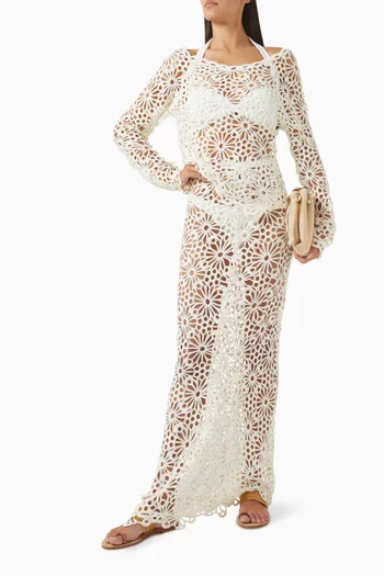 تنورة أوبي طويلة كروشيه