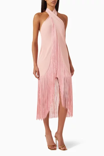 Beso E Coco Fringed Midi Dress