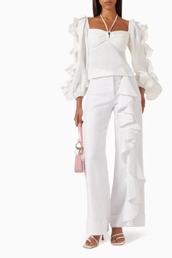 Viento Off-shoulder Top in Linen