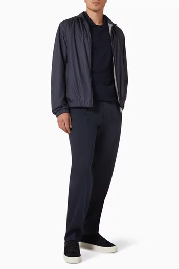 Polo Shirt in Silk-linen