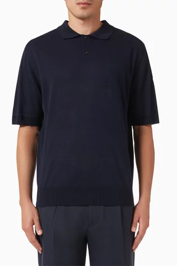 Polo Shirt in Silk-linen