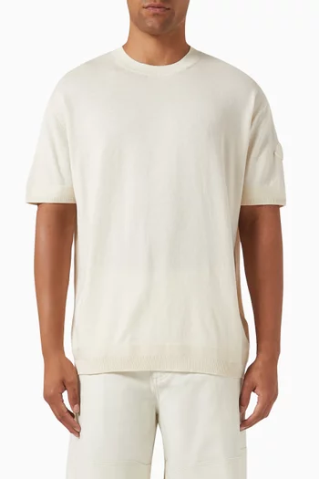 Crewneck T-shirt in Fine-knit