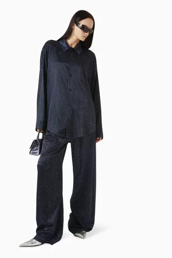 Strass-embellished Shirt in Satin