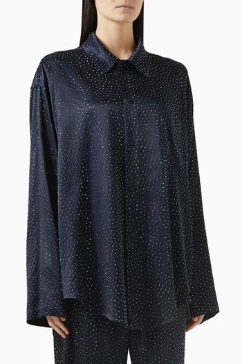 Strass-embellished Shirt in Satin