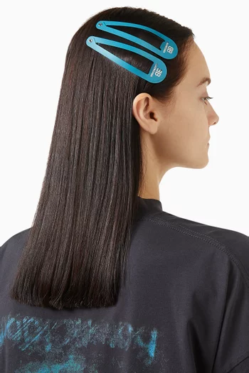 مجموعة مشابك شعر معدن غير لامع مقاس XXL، قطعتان