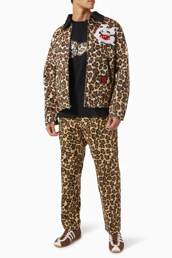 Leopard-print Logo Skate Pants in Cotton