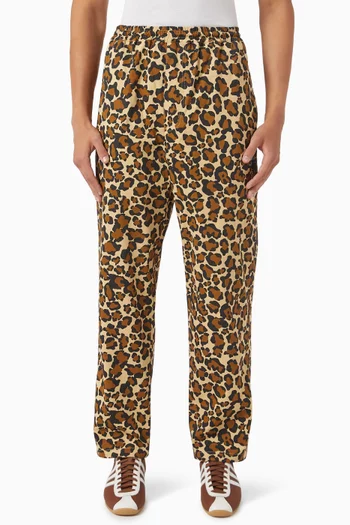Leopard-print Logo Skate Pants in Cotton