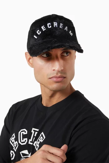 Logo Trucker Cap in Faux-fur and Mesh