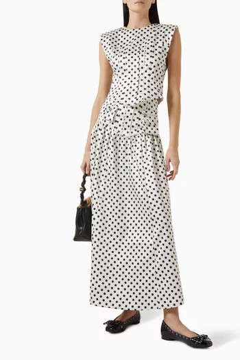 Polka-dot Corset Top in Satin