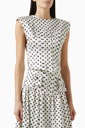 Polka-dot Corset Top in Satin