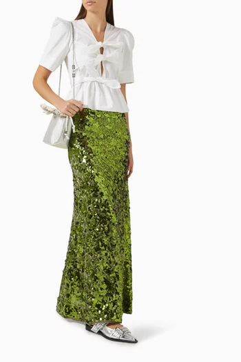 Tie-strap Blouse in Organic Cotton Blend
