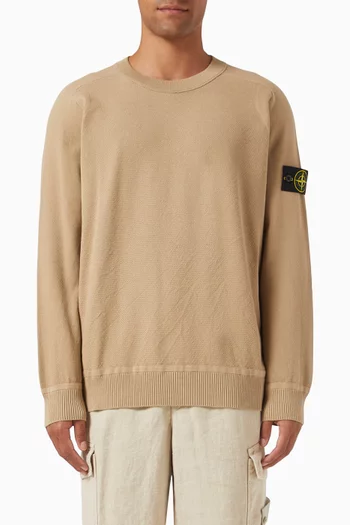 Micro Stitch Crewneck Sweater in Organic Cotton