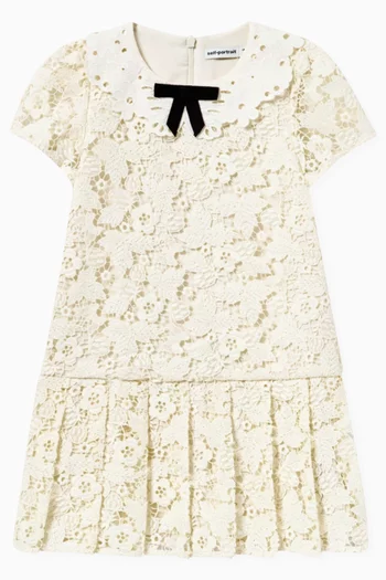 Pleated Butterfly-lace Dress