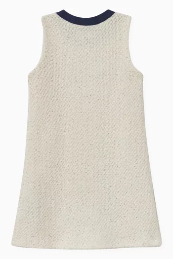 Sequin-knit Shift Dress in Wool-blend