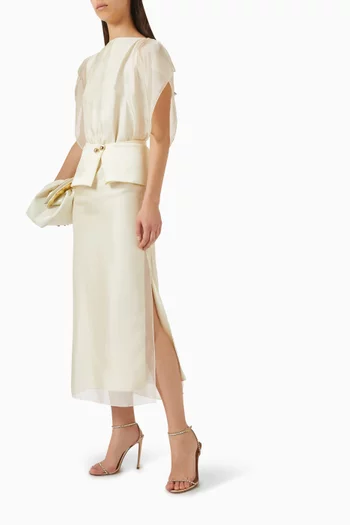 Farida Midi Dress in Taffeta