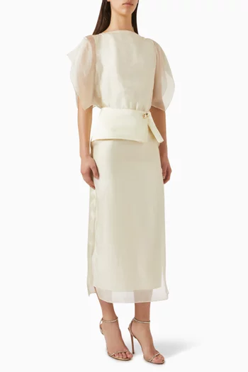Farida Midi Dress in Taffeta