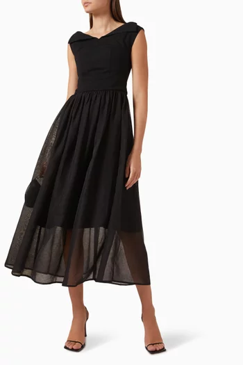 Hira Dress in Silk & Crepe