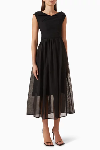 Hira Dress in Silk & Crepe