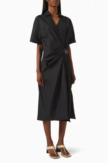 Draped Midi Shirt Dress